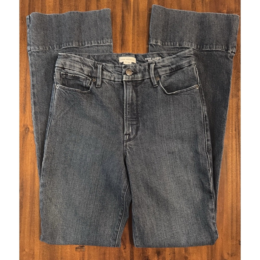 Good American Jeans Dark Wash Good Classic Bootcut Stretch High Rise Size 6/28
